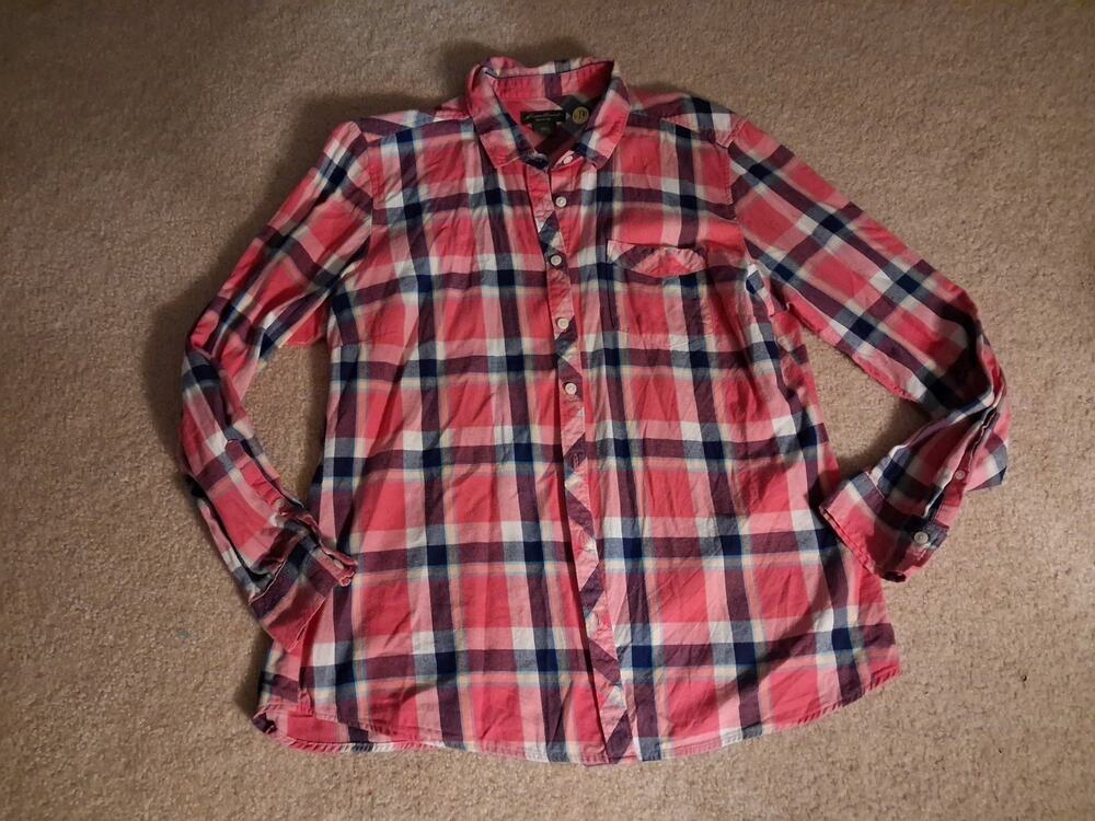 Eddie Bauer Plaid Button Up Flannel Women's Size XL